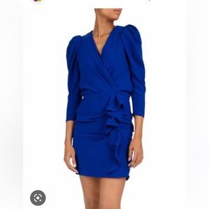 Ba&sh Melinda dress Tula blue SzM (2) nwt cocktail stand out Parisian look